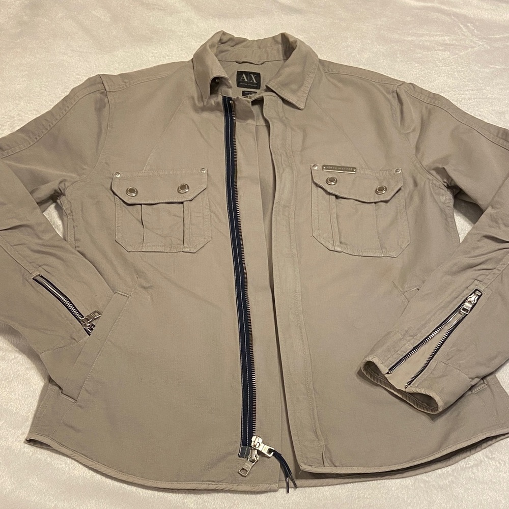 EUC Vintage Armani Exchange Greyish Khaki Shacket